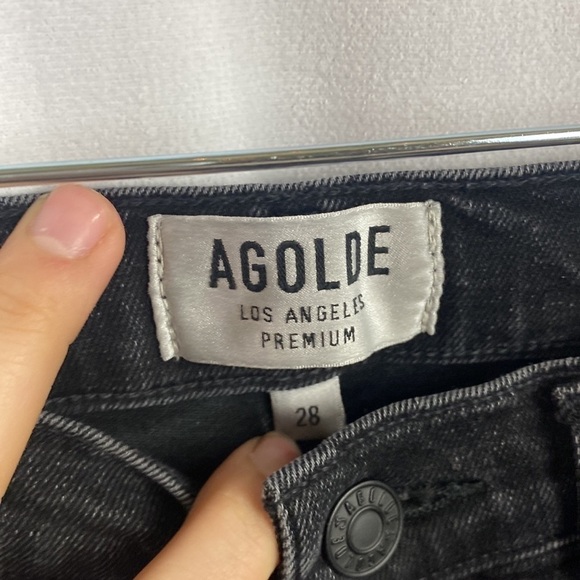AGOLDE Sophie Mid Rise Skinny Crop Temple - Black Jeans - Size 28 - Picture 10 of 15